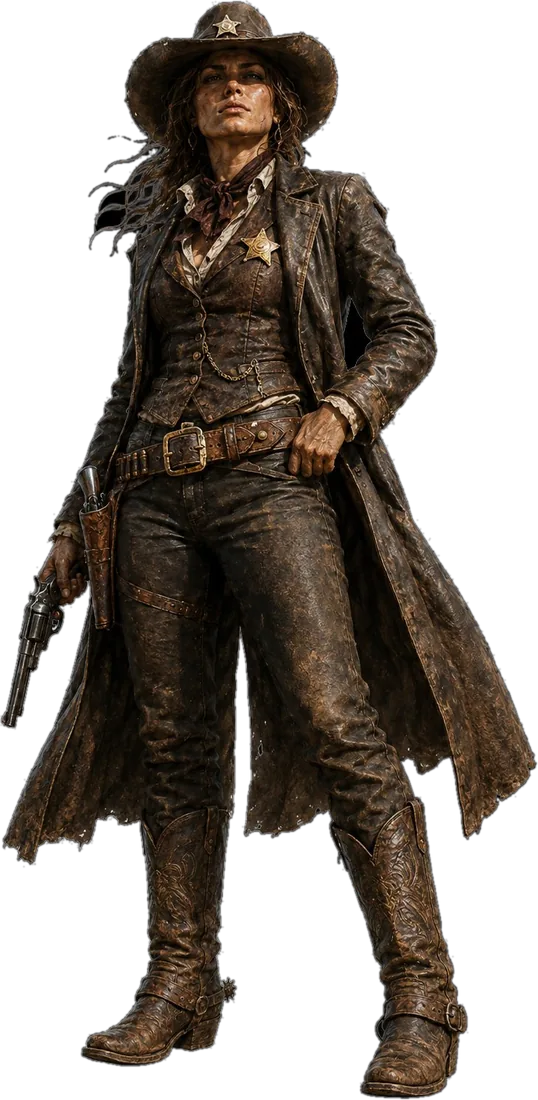 Sheriff mit Stern und Revolver